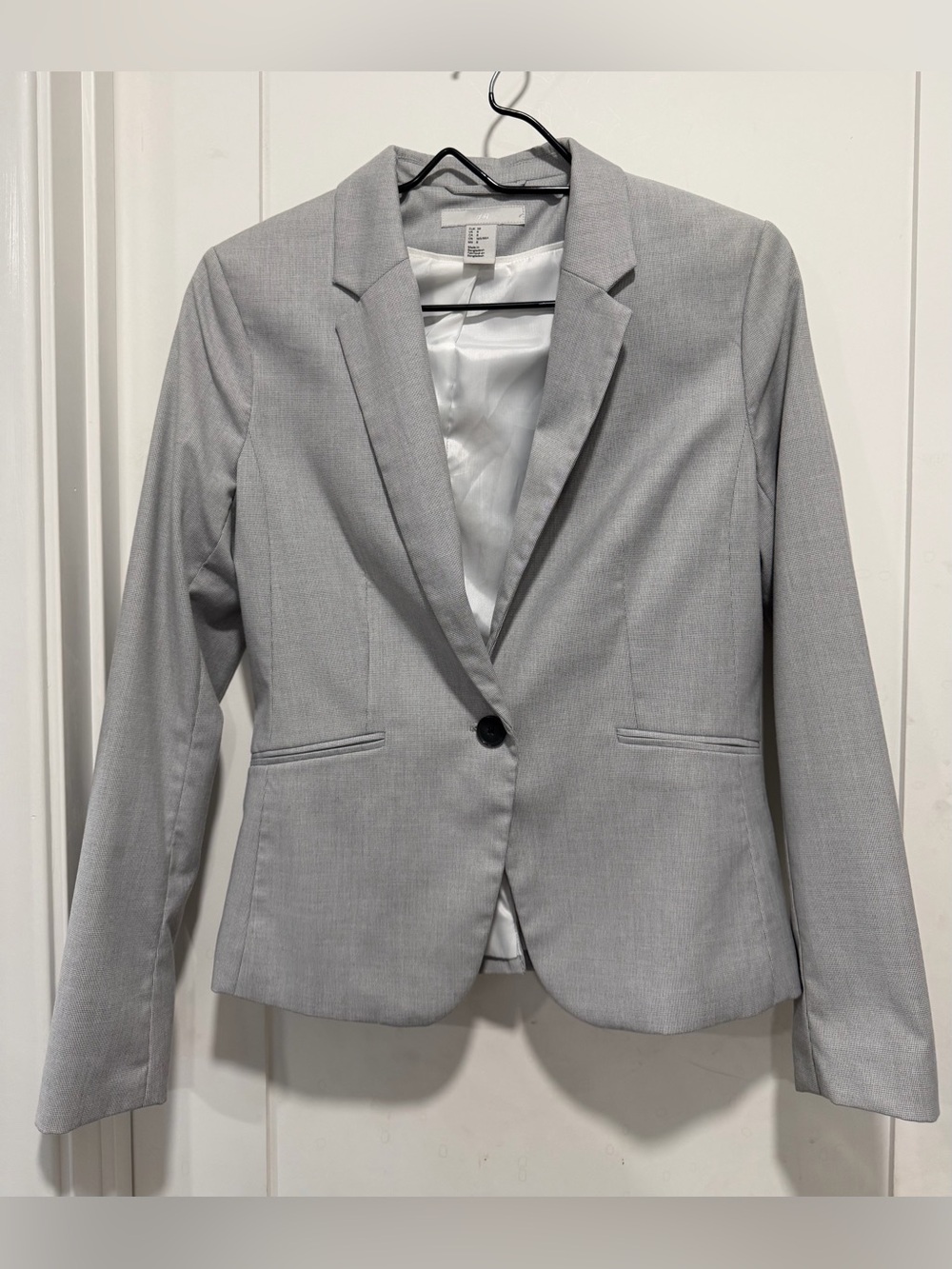 H&M Light Gray Women's Single-Button Tailored Blazer